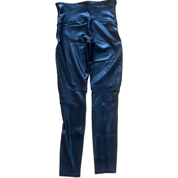 Spanx Black Faux Leather Moto Shapewear Leggings - Picture 3 of 6